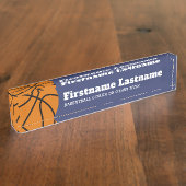 Basketballtrainer oder Lehrer für physische Bildun Namensplakette (Seite)