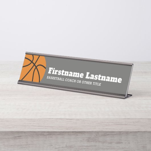 Basketballtrainer oder Lehrer für physische Bildun Schreibtischnamensplakette (Vorderseite )