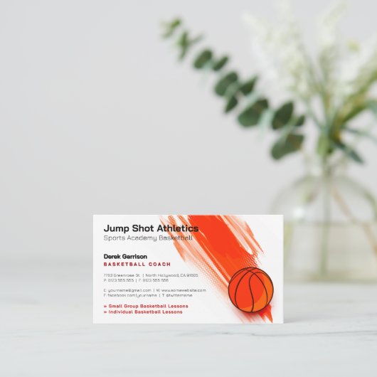 Basketballtrainer | Sport Trainer Visitenkarte (Stehend Vorderseite)