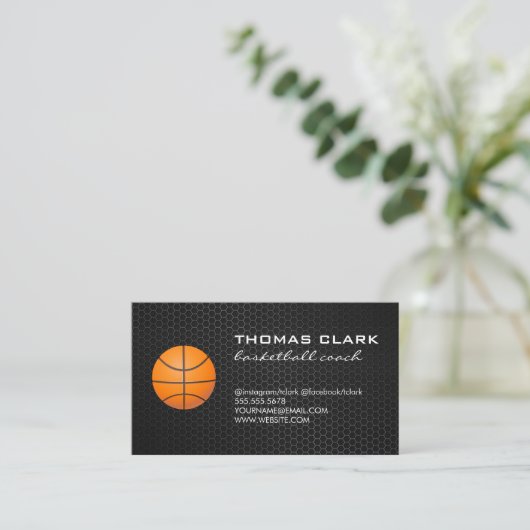 Basketballtrainer Visitenkarte (Stehend Vorderseite)