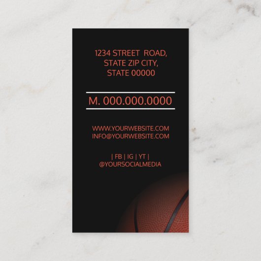 Basketballtrainer Visitenkarte (Rückseite)