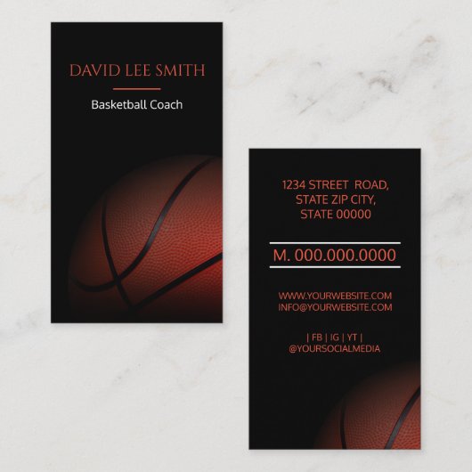 Basketballtrainer Visitenkarte (Vorne/Hinten)