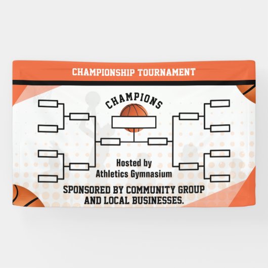 Basketballturnier-Brackets 8 Mannschaften Banner (Horizontal)