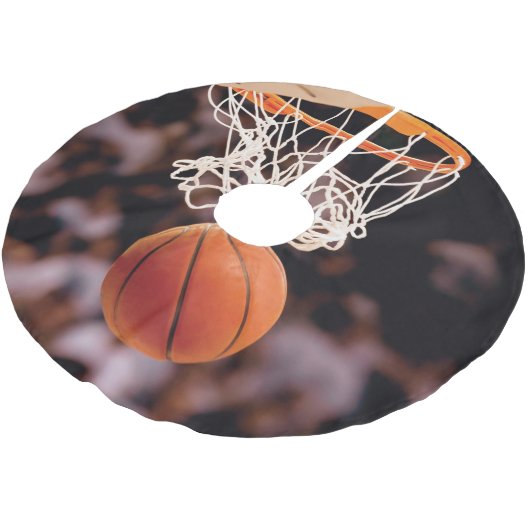 Basketballwertung Polyester Weihnachtsbaumdecke (Schrägansicht)