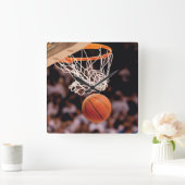 Basketballwertung Quadratische Wanduhr (Zuhause)