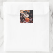 Basketballwertung Quadratischer Aufkleber (Tasche)