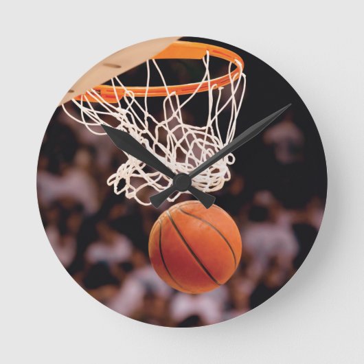Basketballwertung Runde Wanduhr (Vorderseite)