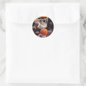 Basketballwertung Runder Aufkleber (Tasche)