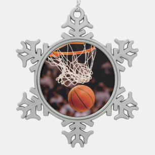 Basketballwertung Schneeflocken Zinn-Ornament