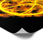 Basketbyll Byll Flaming Bysketbyll Player Poster (Ecke)