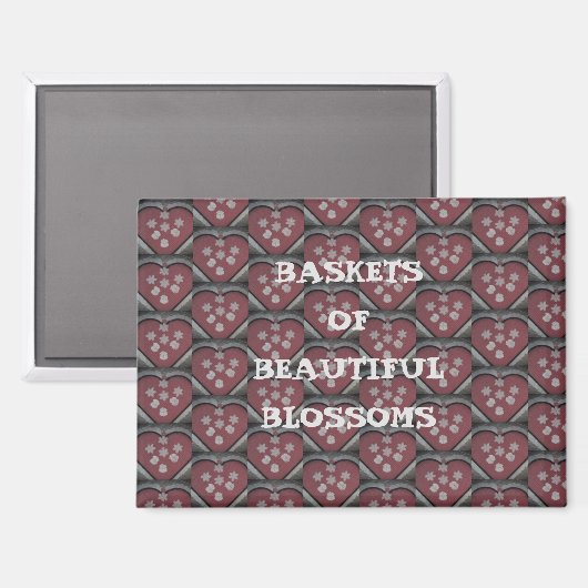 Baskets Of Beautiful Blossoms Magnet (Vorderseite/Rückseite)
