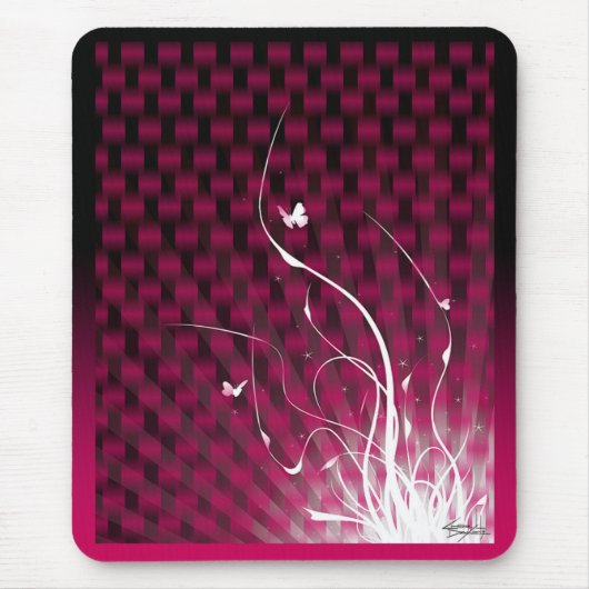 Basketweave Dschungel Mousepad (magentarot) (Vorne)