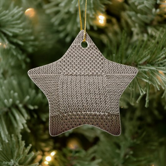 Basketweave Patchwork Strick von Shirley Taylor Keramik Ornament (Baum)