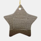 Basketweave Patchwork Strick von Shirley Taylor Keramik Ornament (Vorne)
