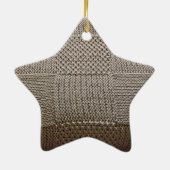 Basketweave Patchwork Strick von Shirley Taylor Keramik Ornament (Hinten)