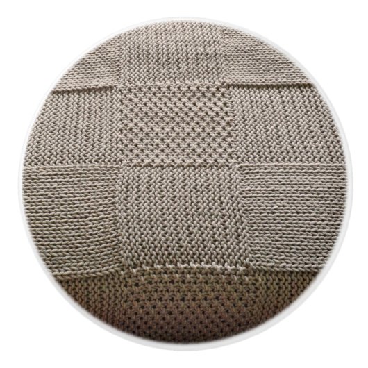 Basketweave Patchwork Strick von Shirley Taylor Keramikknauf (Vorderseite)