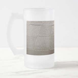 Basketweave Patchwork Strick von Shirley Taylor Mattglas Bierglas