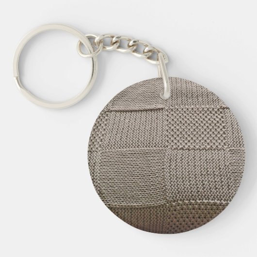 Basketweave Patchwork Strick von Shirley Taylor Schlüsselanhänger (Vorderseite)