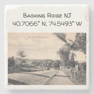 Basking Ridge NJ Kartenkoordinate 1906 im Vintage- Steinuntersetzer