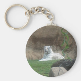 Basking White Tiger Schlüsselanhänger