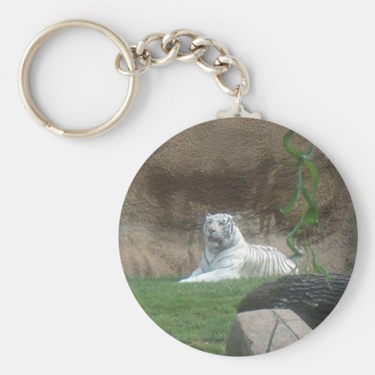 Basking White Tiger Schlüsselanhänger (Vorne)