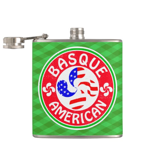 Baskisch-Amerikanisch Euskara Lauburu Cross Flask Flachmann (Geöffnet)