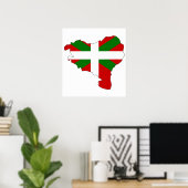 Baskische Flag Karte in voller Größe Poster (Heimbüro)