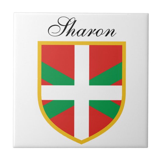 Baskische Flagge Fliese (Vorderseite)