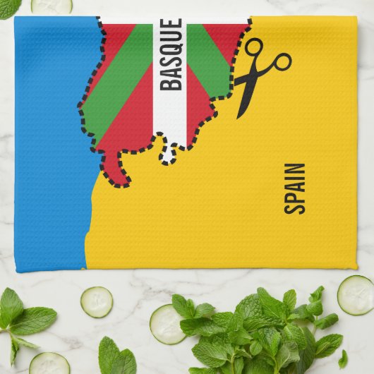 Baskische Flagge Ikurriña, Unabhängigkeit des Bask Geschirrtuch (Gefaltet)