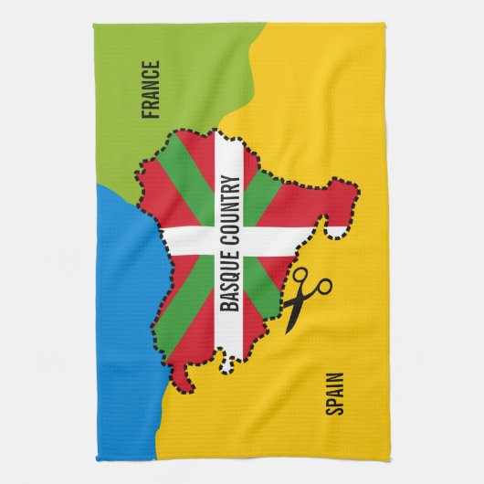 Baskische Flagge Ikurriña, Unabhängigkeit des Bask Geschirrtuch (Vertikal)