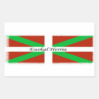 Baskische Flagge mit Euskal Herria-Aufkleber Rechteckiger Aufkleber