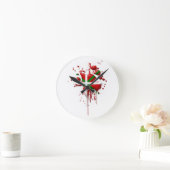 Baskische Flagge Runde Wanduhr (Zuhause)