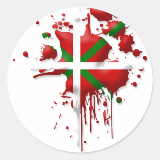 Baskische Flagge Runder Aufkleber (Vorderseite)