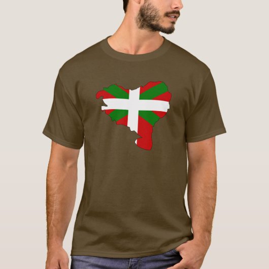Baskische Flaggenkarte T-Shirt (Vorderseite)
