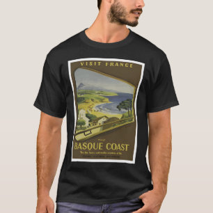 Baskische Küste Frankreich Vintage Reise T-Shirt