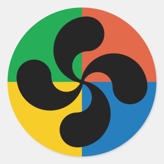 Baskischer Queraufkleber Runder Aufkleber (Vorderseite)