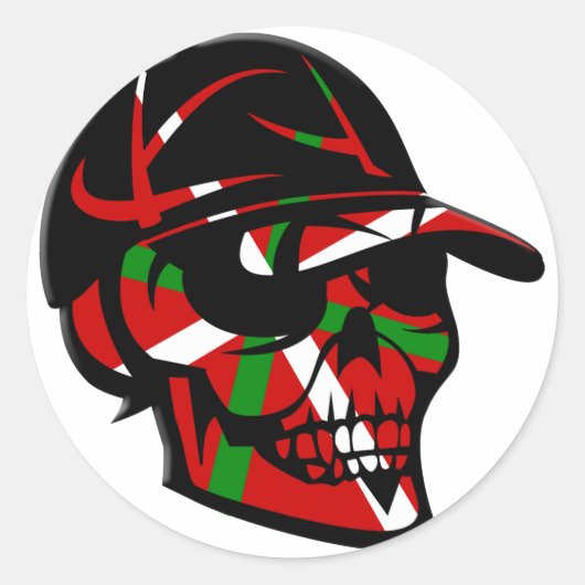 Baskischer Surfer Runder Aufkleber (Vorderseite)