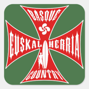 Baskischer Surfsticker Quadratischer Aufkleber