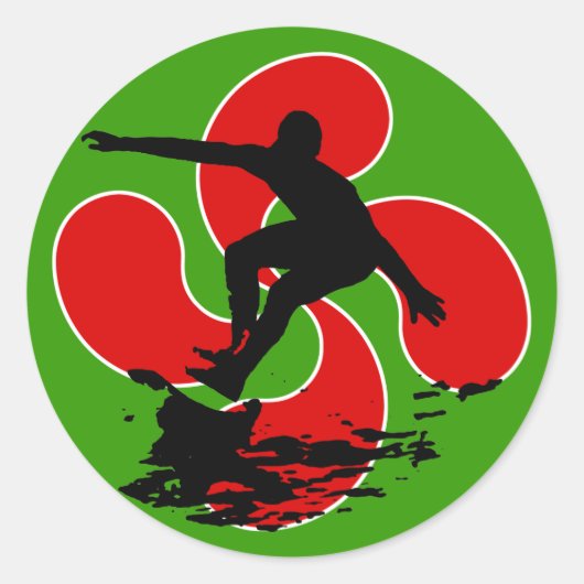 Baskischer Surfsticker Runder Aufkleber (Vorderseite)