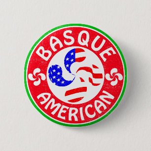 Baskisches Amerikaner Euskara Lauburu Kreuz Button