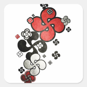 baskisches Kreuz Quadratischer Aufkleber