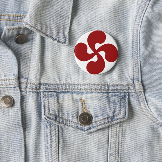 Baskisches Kreuz rotes Lauburu Button (Beispiel)