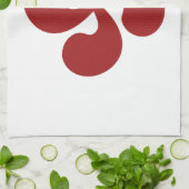 Baskisches Kreuz rotes Lauburu Geschirrtuch (Gefaltet)