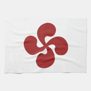 Baskisches Kreuz rotes Lauburu Geschirrtuch