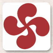 Baskisches Kreuz rotes Lauburu Getränkeuntersetzer (Vorderseite)