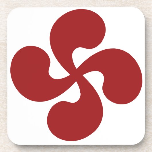 Baskisches Kreuz rotes Lauburu Getränkeuntersetzer (Vorderseite)