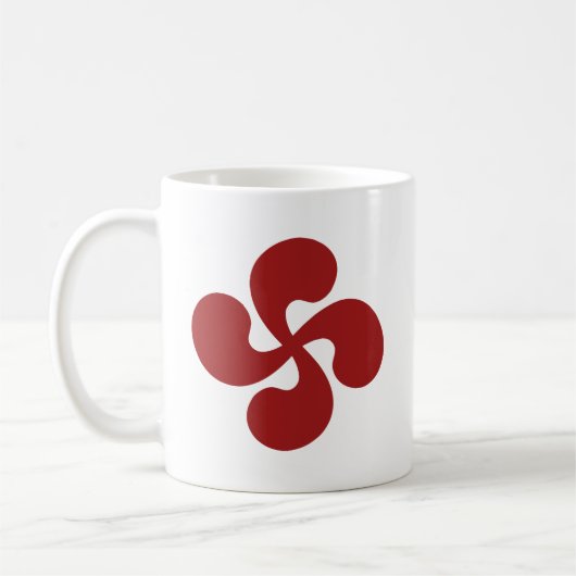 Baskisches Kreuz rotes Lauburu Kaffeetasse (Links)