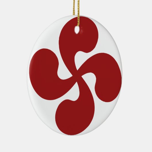 Baskisches Kreuz rotes Lauburu Keramikornament (Rechts)