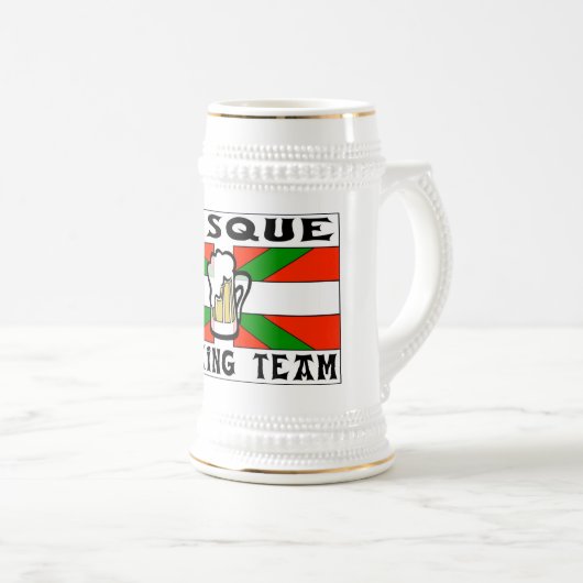 Baskisches trinkendes Team-Bier Stein Bierglas (VorderseiteRechts)