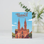Basler Münster Schweiz Postkarte (Stehend Vorderseite)